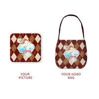 Sac Hobo Rétro en Coton et Lin avec Logo Anime Personnalisé Prix Usine Sac à Bandoulière Côtelé pour Femme Grande Capacité Sac Fourre-tout DIY Dessin Animé