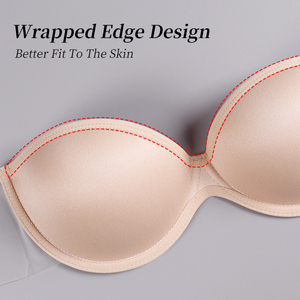 Soutien-gorge adhésif <span class=keywords><strong>sans</strong></span> bretelles classique pour femme, bonnets A à E, <span class=keywords><strong>avec</strong></span> armatures, push-up, à bandes latérales adhésives et dos nu - Product Image 5