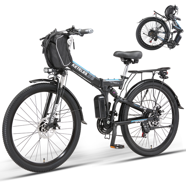 New 2025 Folding Aluminum Frame Electric Bike 960WH/48V Lithium Battery E-Mountain Bike Adults 26" MX300 Full Suspension Pedal
