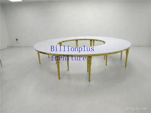 Hiện đại nửa mặt trăng bàn đám cưới với hình bán nguyệt Rỗng ra gương kính thép không gỉ đồ nội thất phòng ăn - Product Image 6