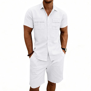 T-shirt ample tricoté à manches courtes de couleur unie pour homme, idéal pour les vacances, collection été 2026 (vente en gros) - Product Image 2