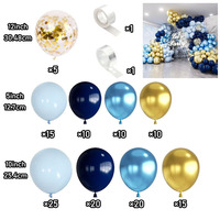 Luxueux bleu nuit métallisé or ballons anniversaire ensemble élégant ballon décoration arc Kit pour décor de mariage