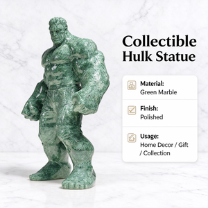Statuetta di <span class=keywords><strong>Hulk</strong></span> in Marmo Verde Naturale H350mm, Scolpita e Durevole, Finitura Lucida, Modello in Pietra per Arredamento Interno Residenziale, Regalo - Product Image 3