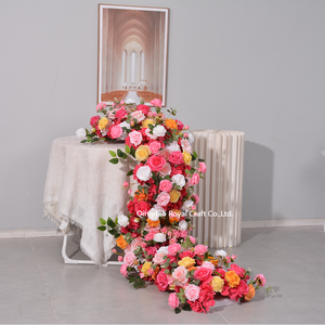 Op Maat Gemaakte Kunstbloemen Runner Bruiloft Bloem Rij Arrangement Bloemenloper Voor Bruiloft Decor - Product Image 6