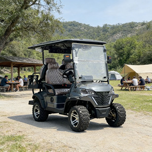 Voiturette de golf électrique haute performance personnalisée en usine, 5-6 places, durable, pour le tourisme routier, avec éclairage LED au toit, certifiée CE - Product Image 1