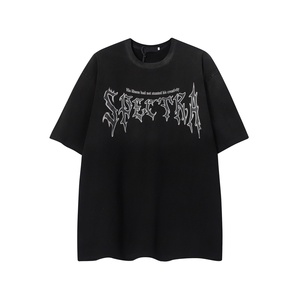 T-shirt Homme Manches Courtes 100% Coton Haute Qualité Printemps-Été Nouveau Style Urbain Rétro Imprimé Étoile et Croix Épineuse Respirant Anti-Boulochage - Product Image 2
