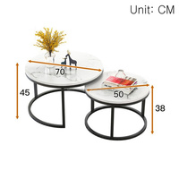 Ensemble de tables basses modernes en marbre, tables d'appoint pour canapé de bureau, appartement, réception commerciale, 2 tables basses