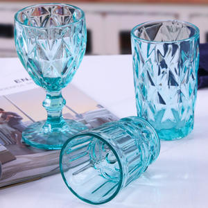 Couleur en relief gravé crème glacée <span class=keywords><strong>Milkshake</strong></span> tasse Champagne <span class=keywords><strong>verre</strong></span> <span class=keywords><strong>Vintage</strong></span> <span class=keywords><strong>verre</strong></span> à vin gobelet - Product Image 4