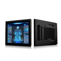 PC industriel tout-en-un sans ventilateur de 23,8 pouces en stock d'usine, processeur Intel Celeron J1900 Quad-core, 4 Go de RAM DDR3, 8 Go 64 Go