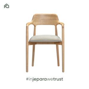 Silla Eric de madera de teca con asiento tapizado que ofrece mayor comodidad, un aspecto elegante y una artesanía robusta. - Product Image 6