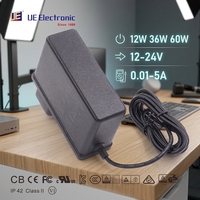 Adaptateur secteur universel US EU UK AU 12W 36W 60W, alimentation à découpage 12V 15V 22V 24V 2.5A 3A 5A AC DC
