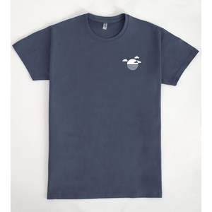 Reflection By Ninhol T-Shirt Navy Blue Minimalist Sun <b>Cloud</b> Design Unisex Casual Wear - Product Image 1