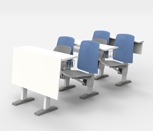 <span class=keywords><strong>Chaise</strong></span> d'escalier moderne pour salle de conférence, banc d'étude pliable pour salle de classe universitaire, bureau en contreplaqué et acier fixe pour école - Product Image 3