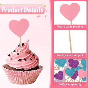 Joyeux anniversaire, décorations de gâteau écologiques en paillettes, drapeaux en papier, étoiles et cœurs - Product Image 4