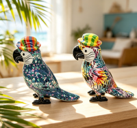 Statuette de perroquet en résine, décoration d'intérieur, sculpture de perroquet en mosaïque, Art déco, ornement de collection, décoration de bureau, cadeau souvenir
