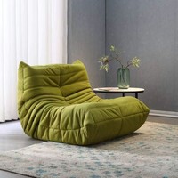 Canapé Caterpillar style Togo, plissé, capitonné, sans pieds, siège au sol en velours multicolore, fabricant OEM en gros
