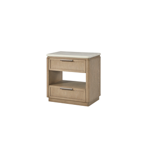 Two <b>Drawer</b> Nightstand With Oak Veneer Fronts <b>Storage</b> Cabinet Bedroom Furniture - Product Image 2