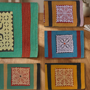 Couvre-lit indien Kantha fait main en gros, style cutwork - Product Image 3
