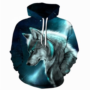 <span class=keywords><strong>Felpe</strong></span> con Cappuccio con Stampa 3D <span class=keywords><strong>di</strong></span> Lupo, Serie Animali Ghiaccio e Fuoco, Pullover Unisex a Maniche Lunghe, Abbigliamento Streetwear - Product Image 2