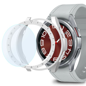 Para <span class=keywords><strong>Samsung</strong></span> Galaxy Watch 6 Classic, Anillo Protector de PC para Bisel, para Reloj Inteligente de <span class=keywords><strong>43</strong></span>/47mm, con Protectores de Pantalla y Marco - Product Image 4