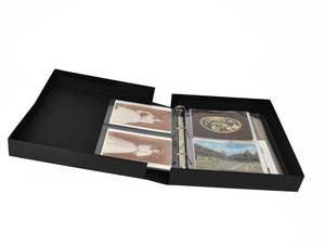 Tùy chỉnh PU PVC Vinyl vải lanh vải ảnh thẻ photocard Album tài liệu tổ chức Lưu trữ 3 Vòng chất kết dính hộp tập tin với môi - Product Image 3