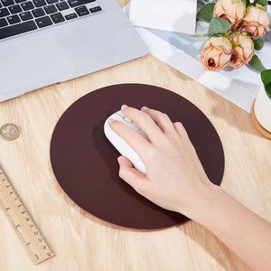 Round PU Leather Mouse Pad Washable Mouse Mat Computer Mousepads for Office <b>Work</b> <b>Desk</b> Laptop Computer - Product Image 4
