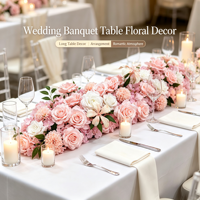 JD Luxe Voorgefabriceerde Inklapbare IJzeren Bruiloftstafeldecoratie met Kunstbloemen voor Recepties en Banketten