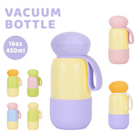 Nouvelle bouteille d'eau isotherme en acier inoxydable de 450 ml avec cuillère, portable, anti-fuite, colorée, pour l'extérieur