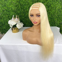 Venta al por mayor 2026 XZY Nueva Peluca de Cabello Humano Liso Rubio 613, Pelucas U-Part Sin Encaje, 100% Cabello Virgen Brasileño Liso Natural