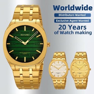 Reloj SKMEI 9372 para Hombre, Caja de Aleación, Correa de Acero Inoxidable, Esfera de 38 mm, Resistente al Agua 3 BAR, Movimiento de Cuarzo, Diseño Antiguo, Deportivo y de Lujo - Product Image 1