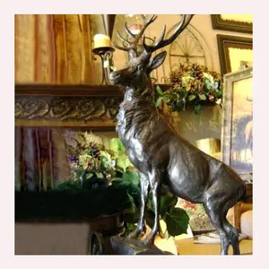 Life Size Animal Metal Decorative Bronze Deer Sculpture