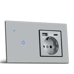 Smart Life Light Switch sensore WiFi Touch Smart 146 WiFi 1 GANG Switch EU presa francese con USB tipo A + <span class=keywords><strong>C</strong></span> Home - Product Image 4