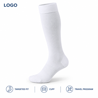 Chaussettes de compression pour infirmières, confortables, avec tableau de mesure du mollet, manchette plus large, bout plat, vérifiées, blanches, avec bande de soutien de la voûte plantaire, ajustement gradué