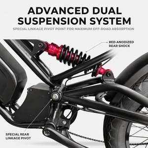 Vélo électrique à suspension intégrale 750W, moteur sans balais, cadre en alliage d'aluminium, longue autonomie, assistance au pédalage, vélo de ville haute vitesse - Product Image 3