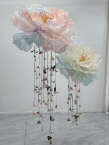 L-002 Cabeza de Flor de Organza Extra Grande Personalizable para Decoración de Bodas, Ambiente Festivo, Decoración de Ventanas y Fiestas - Product Image 5