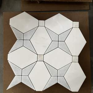 Mosaïque de marbre 10 mm pour murs et sols, motifs floraux multicolores, décoration pour hôtels et villas, projets de décoration - Product Image 2