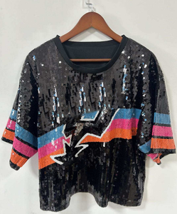 San Antonio Spurss New Arrived <strong>Sequins</strong> Tops Hot Selling Bling shirt Popular Playoff Cheer Gameday Sparking Shirt Vest <strong>Jacket</strong> - Product Image 1