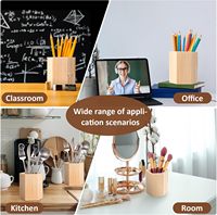 Porte-stylo en bois naturel pour table d'artisanat familial sans danger pour les enfants et les mamans