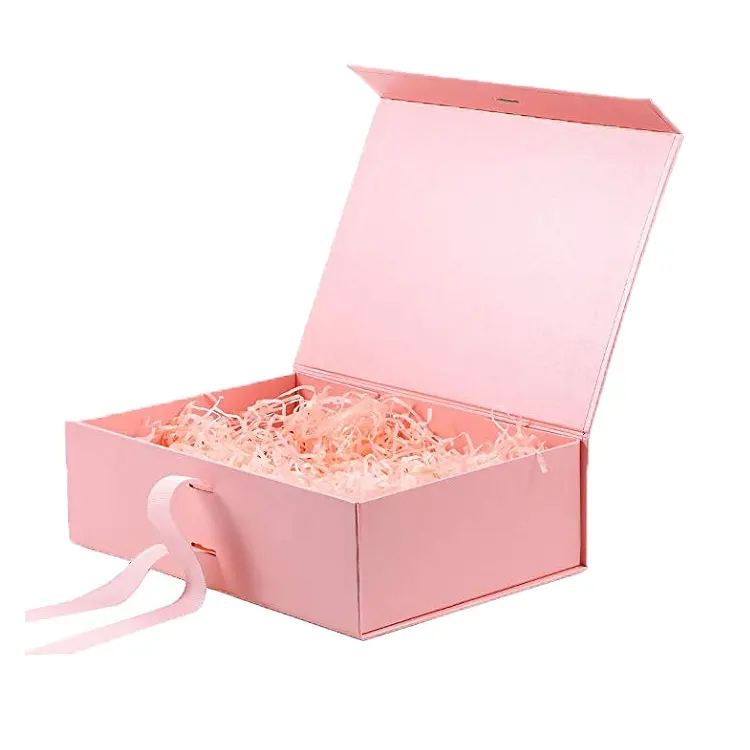 Бесплатная дизайнерская индивидуальная Складная магнитная Роскошная картонная бумажная упаковочная коробка для подарочных наборов с ленточным бантом