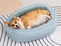 Coussin de soutien ovale pour animaux de compagnie avec housse amovible, motif dessin animé, pour l'hiver, pour chiens et chats (OEM/ODM)