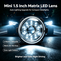 Lentille de projecteur Bi-LED 3 pouces 60W haute puissance pour phare de voiture, anti-éblouissement, faisceau uniforme pour mise à niveau H4 H7 9005