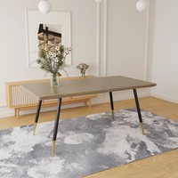 Table à manger rectangulaire en MDF de style nordique moderne minimaliste, pieds en fer, télescopique, multifonctionnelle, meubles de salle à manger, restaurant