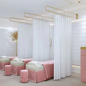 Simple Beauty SalonPartition <b>Curtain</b> U-shaped <b>Long</b> Support Rod Pulling <b>Curtain</b> Beauty Bed Blackout <b>Curtains</b> - Product Image 5