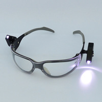 Lunettes de sécurité avec lumière LED, lunettes anti-buée transparentes, lunettes de protection anti-impact avec lumières LED