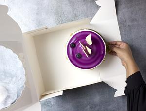 Cajas de pastel de papel de panadería <span class=keywords><strong>azul</strong></span> y rosa con ventana para <span class=keywords><strong>galletas</strong></span> de Navidad - Product Image 3