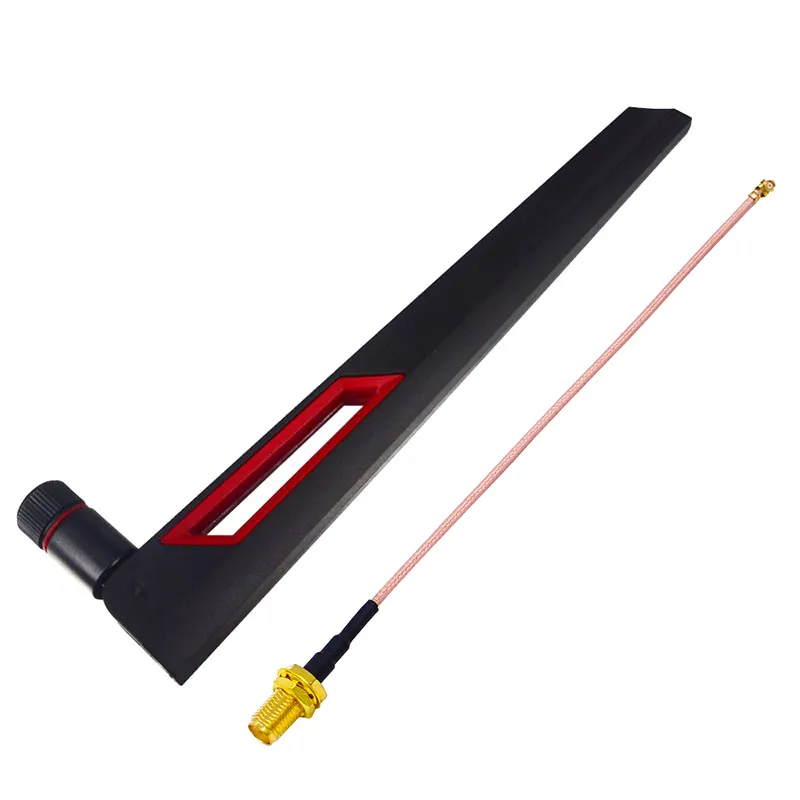 Oem Tùy Chỉnh Bên Ngoài Vít Núi Rf Antenna 2.4 Gam 5.8 Gam Dual Band Cao Su Antenna Với Rg178 Cáp