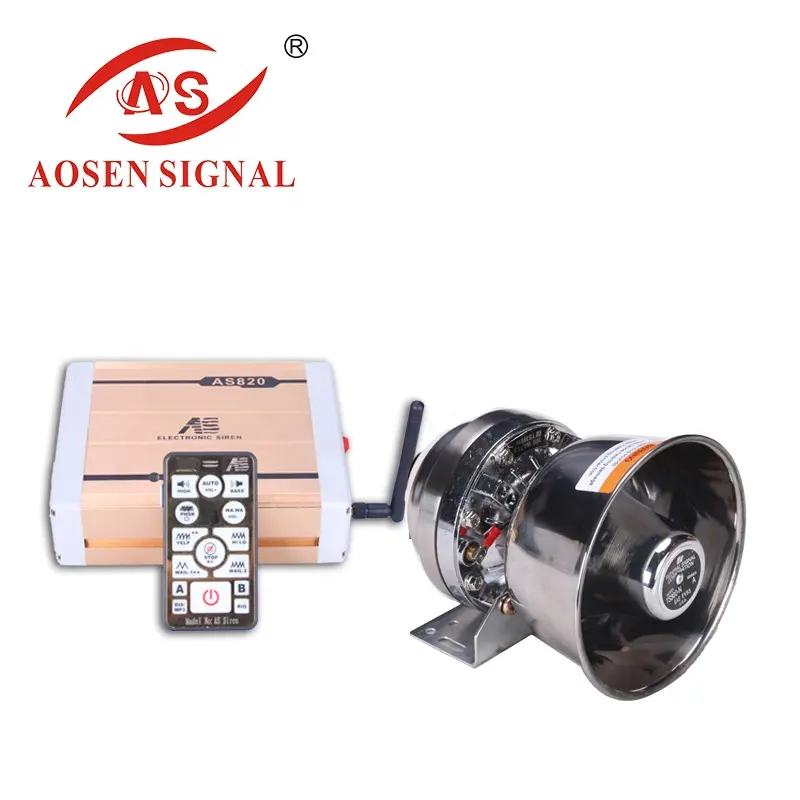 AS-820 300W 600W elektronik otomatik megafon alarm buzzer hoparlör siren ile kare arabalar ve itfaiye kamyonu