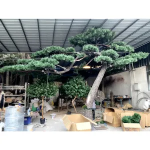 12 feet yüksek açık dekorasyon büyük çam ağacı yapay fiberglas çam iğnesi ağacı