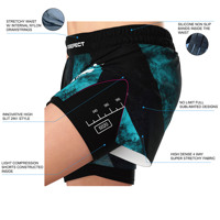 Short MMA double couche mi-long avec soutien intérieur serré et ceinture réglable Séchage rapide Respirant