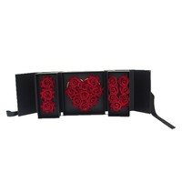 Boîte cadeau carrée à ouverture rabattable pour fleurs, avec couvercle à rabat pour déclaration d'amour, pour bouquet de la Saint-Valentin